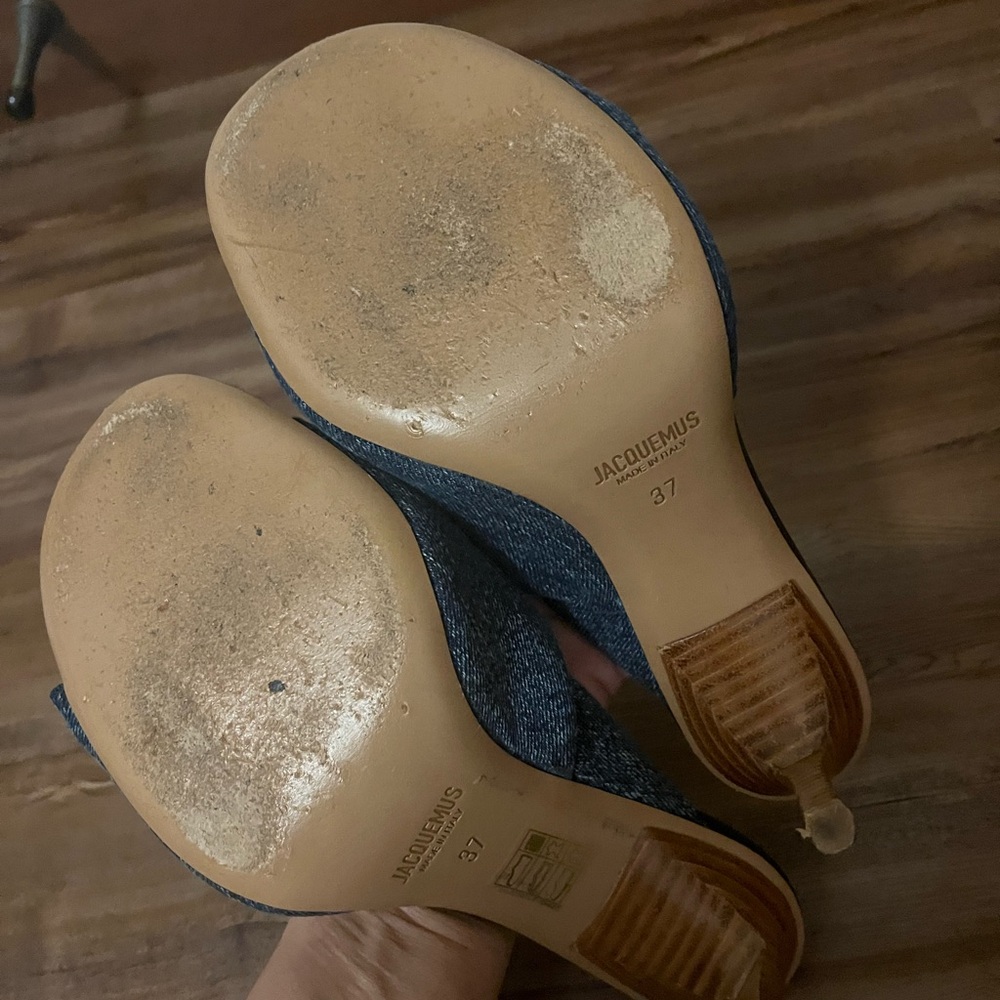 Jacquemus Denim Blue Slide Sandals - SO COMFORTABLE!! - Picture 3 of 6